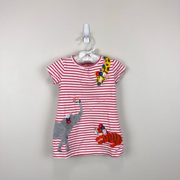 Mini Boden Other - Mini Boden Applique Stripe Zoo Animals Dress 9-12 Months